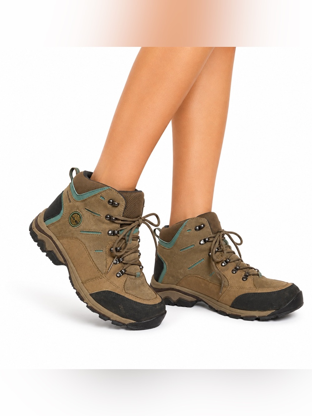 Timberland Waterproof Mid Hiking Boots Brown Suede Leather – Women's Size 8.5
